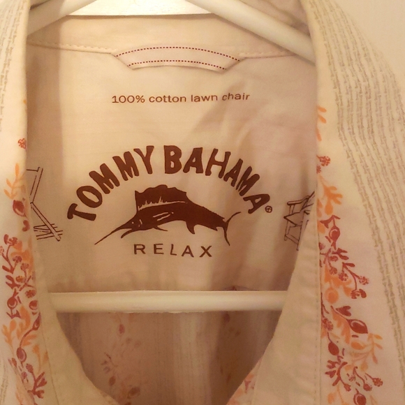 Men's extra large Tommy Bahama 100% cotton long sleeve button down shirt - Picture 2 of 3